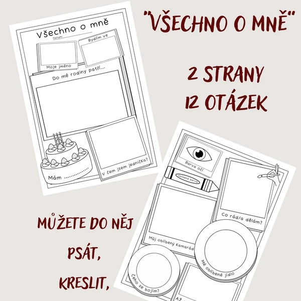 List do portfolia „Všechno o mně“ 