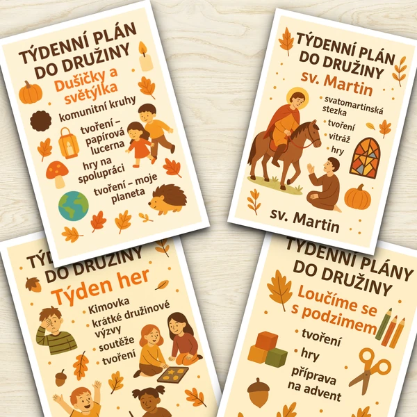 Týdenní plány do družiny na listopad: 4 plány