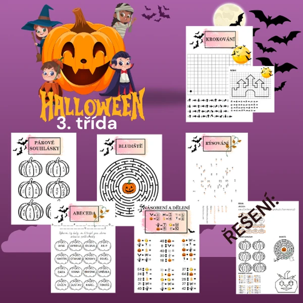 HALLOWEEN - pracovní listy pro 3. třídu