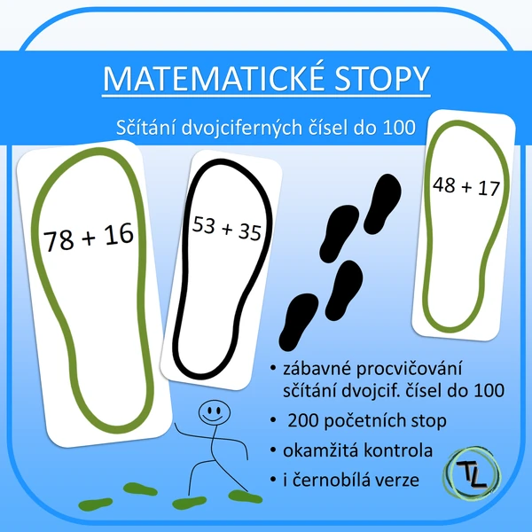 Matematické stopy - Sčítání dvojciferných čísel do 100