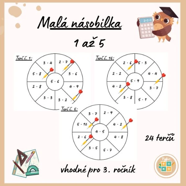 Malá násobilka 1 až 5 - terče