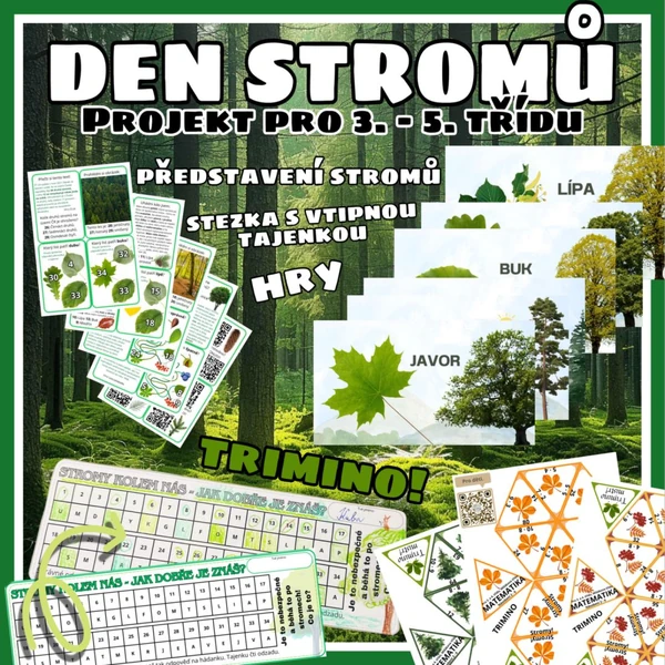 Den stromů – zábavná stezka s tajenkou, hrou, triminem a QR kódy