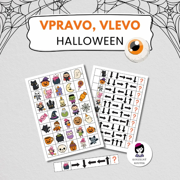 Halloweenské šifrování, vpravo, vlevo | orientace | směry | podzim | halloween | dušičky