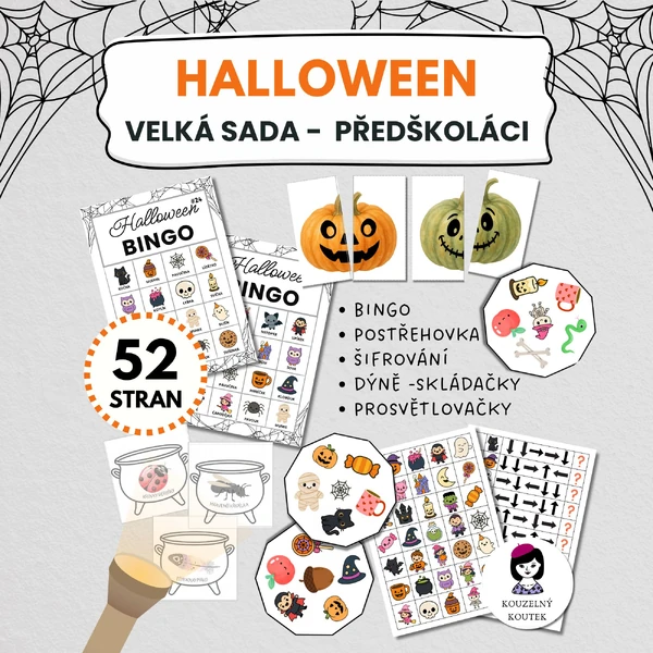 Velká hallowenská sada 2 - bingo| šifrování | skládačka | dýně | postřehovka | podzim | halloween | dušičky