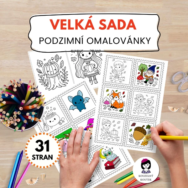 Velká sada - omalovánky | podzim | halloween | dušičky 
