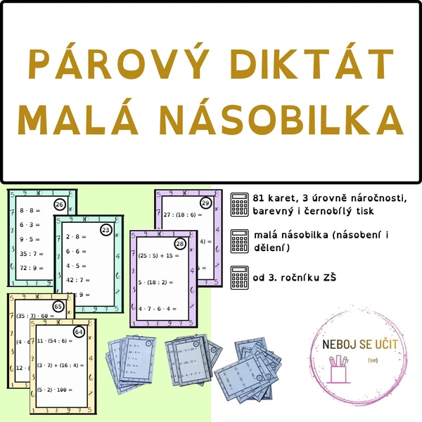 Párový diktát malá násobilka