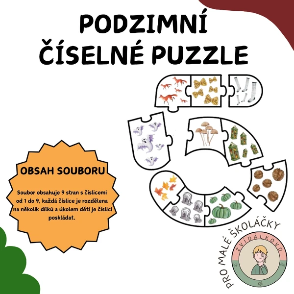 Podzimní číselné puzzle 