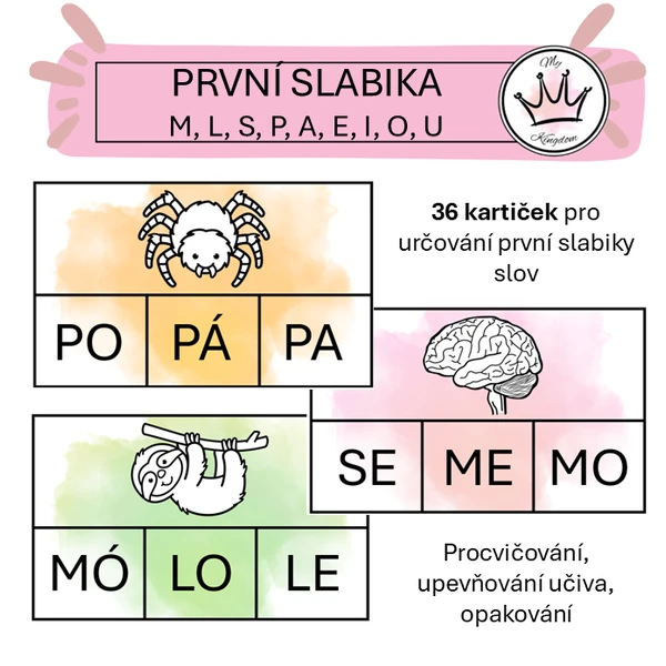 Určování první slabiky - M, L, S, P, A, E, I, O, U