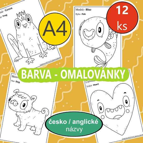 omalovánky BARVY - ČJ / AJ