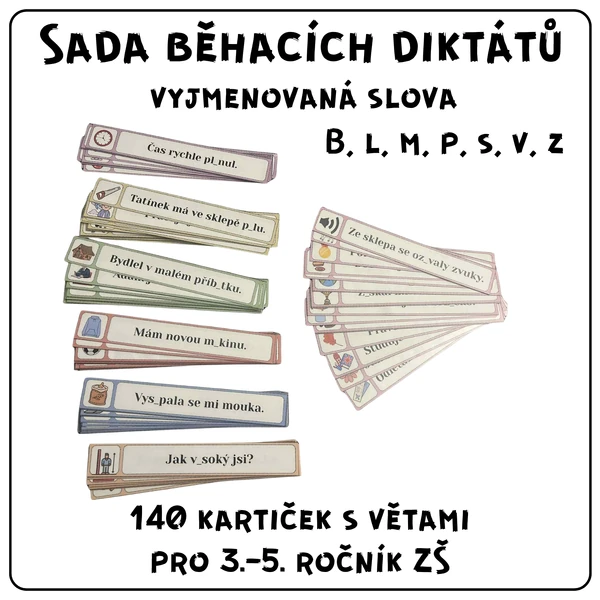 Sada běhacích diktátů - vyjmenovaná slova