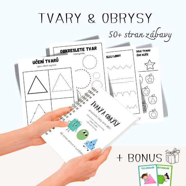 Tvary a obrysy – PDF sada aktivit 🟡⬜🔺