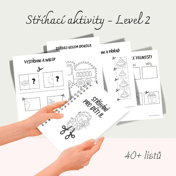 Stříhací aktivity – Level 2 ✂️ (40+ stran pracovních listů)
