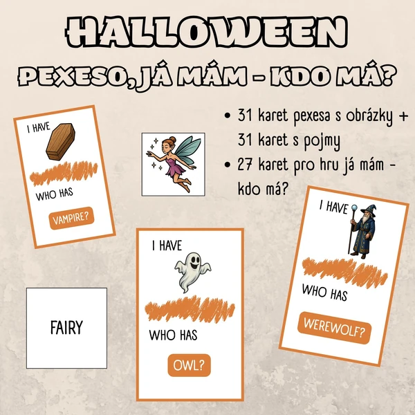 Halloween - pexeso a já mám, kdo má?