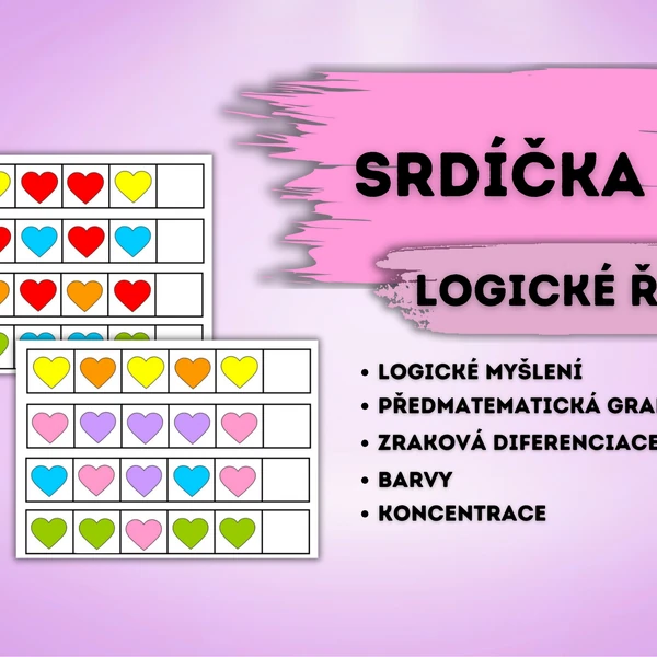 Srdíčka - logické řady