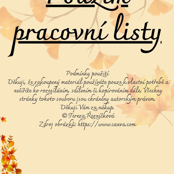 Pracovní listy - podzim