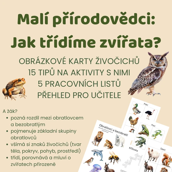 Malí přírodovědci: Jak třídíme zvířata? Obratlovci a bezobratlí