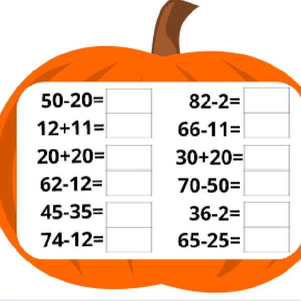 Matematika - Počítání do 100 - halloween, dýně