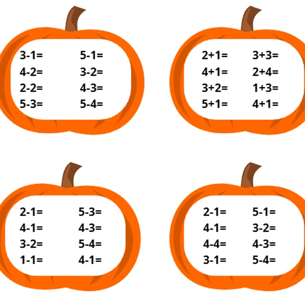 Matematika - Počítání do 5, 10- halloween, dýně