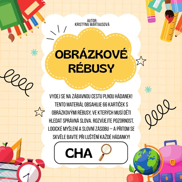 Obrázkové rébusy - 66 rébusových kartiček