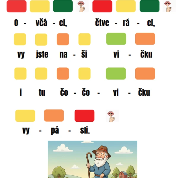Ovčáci, čtveráci - barevné hraní s doprovodem
