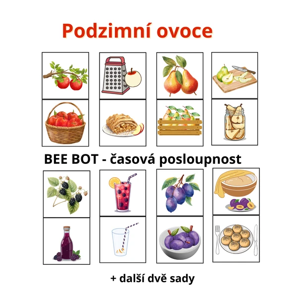Podzimní ovoce - časová posloupnost (bee bot)