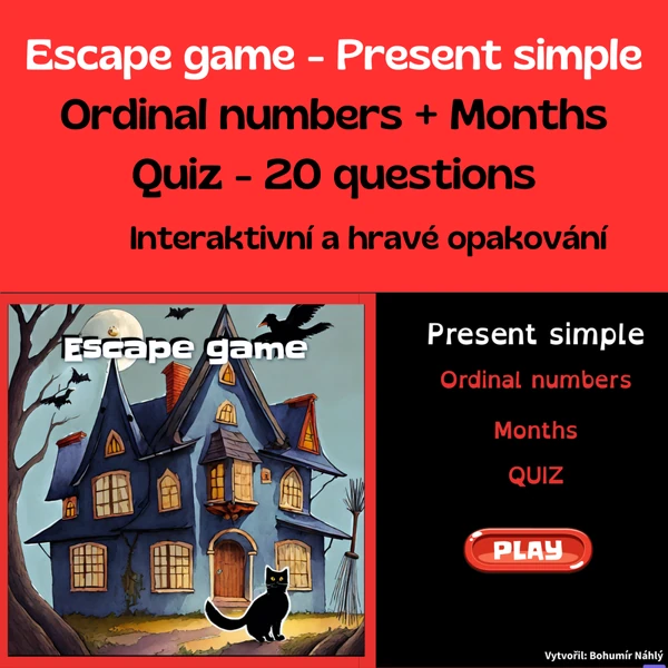 Present simple, ordinals, months - úniková hra