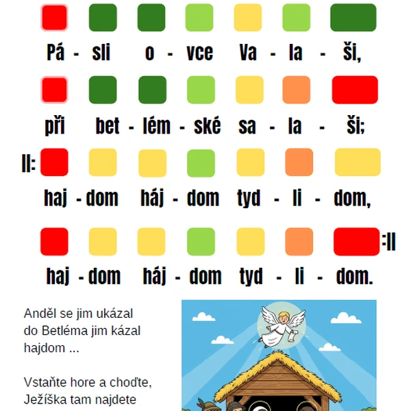Pásli ovce Valaši - barevné hraní s doprovodem
