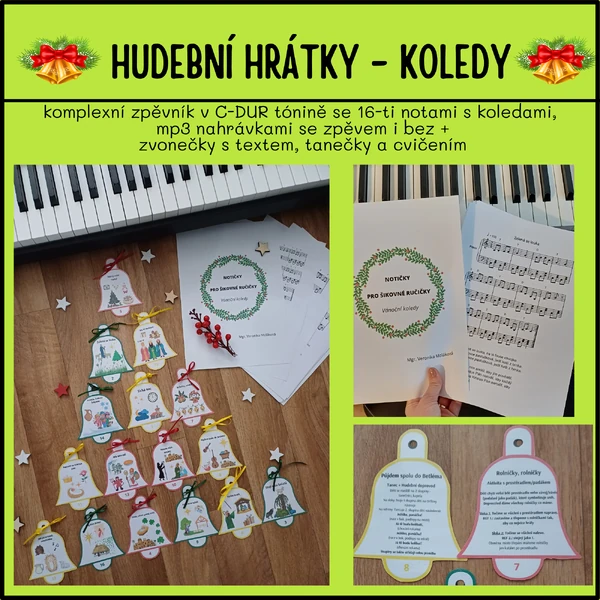 HUDEBNÍ BALÍČEK - KOLEDY - MP3 NAHRÁVKY + NOTY + KARTIČKY