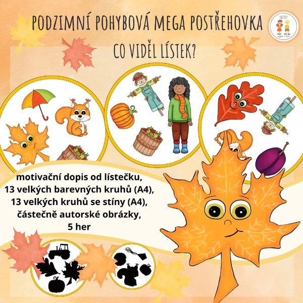 Podzimní pohybová mega postřehovka - Co viděl lístek?