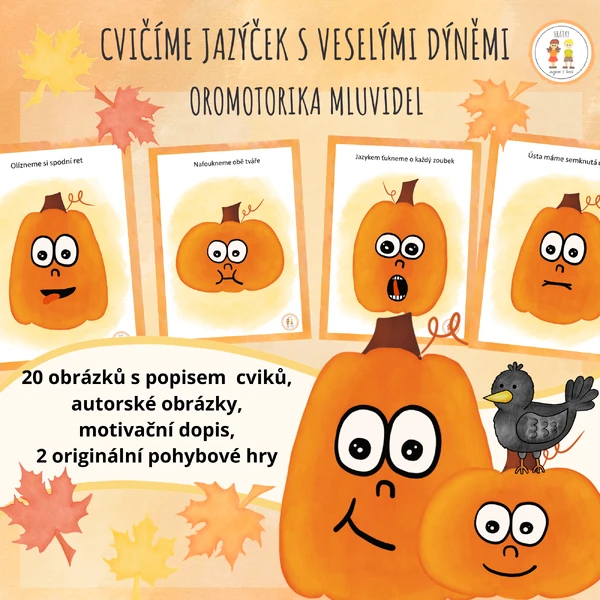 Cvičíme jazýček s veselými dýněmi - Oromotorika mluvidel