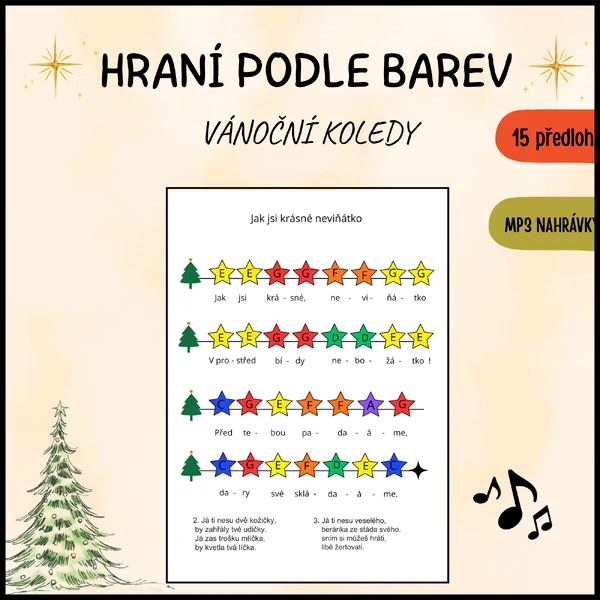 HRANÍ PODLE BAREV – VÁNOČNÍ KOLEDY
