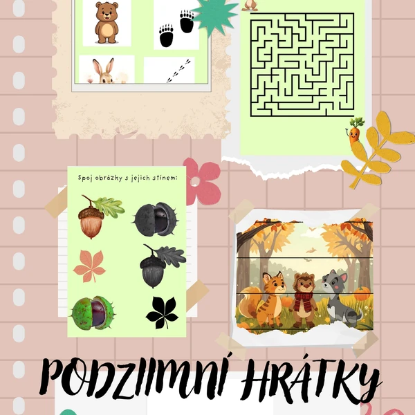 PODZIMNÍ HRÁTKY, SKLÁDAČKY, MALOVÁNÍ, PRACOVNÍ LISTY