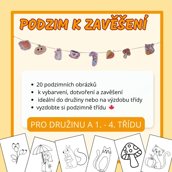 Podzim k zavěšení - podzimní girlanda