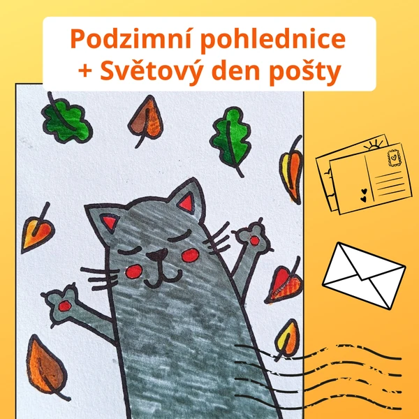 Podzimní pohlednice + Světový den pošty