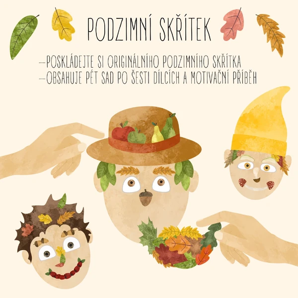 Podzimní skřítek- skládání podle počtu