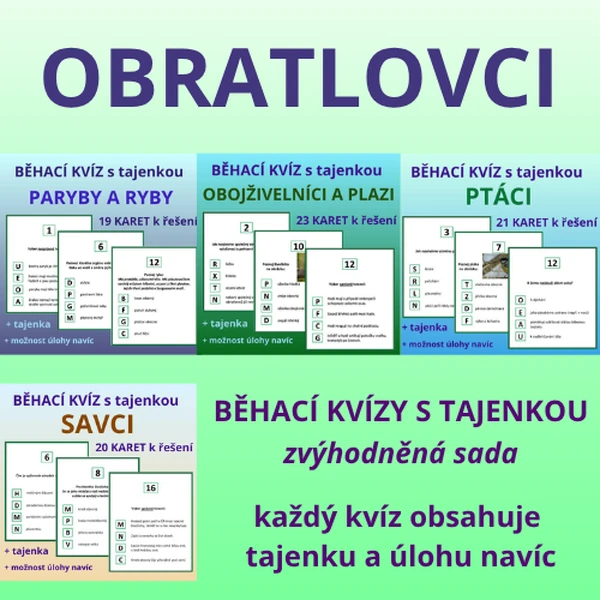 OBRATLOVCI - běhací kvízy - zvýhodněná sada