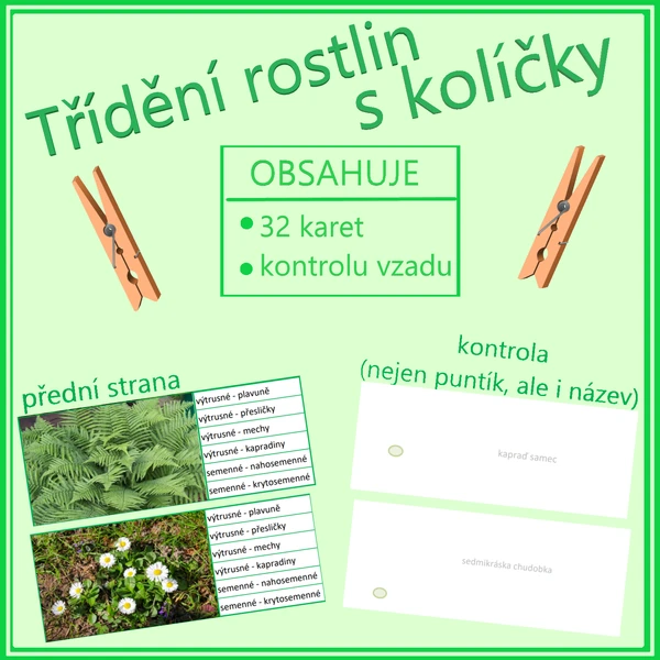 Třídění rostlin s kolíčky