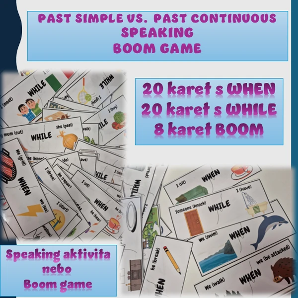 Boom game - past simple vs. past continuous - speaking activity