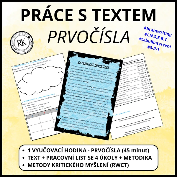 Prvočísla - Práce s textem