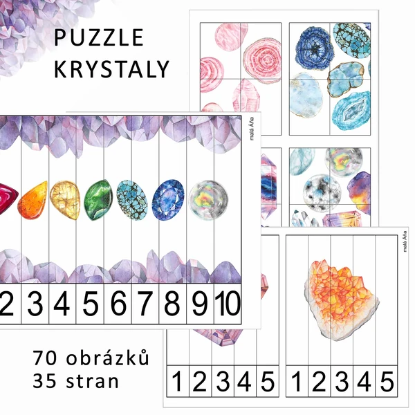 KRYSTALY - počítání a puzzle pro nejmenší