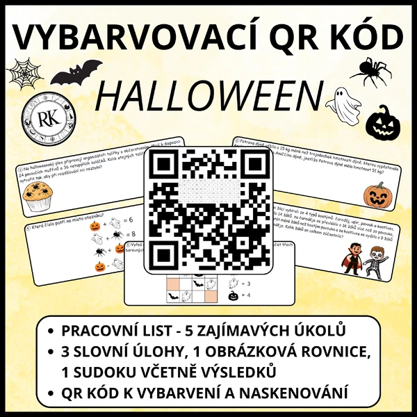 Halloweenské úlohy - Vybarvovací QR kód