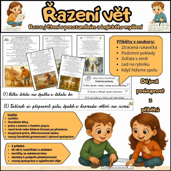 Řazení vět - dějová posloupnost.