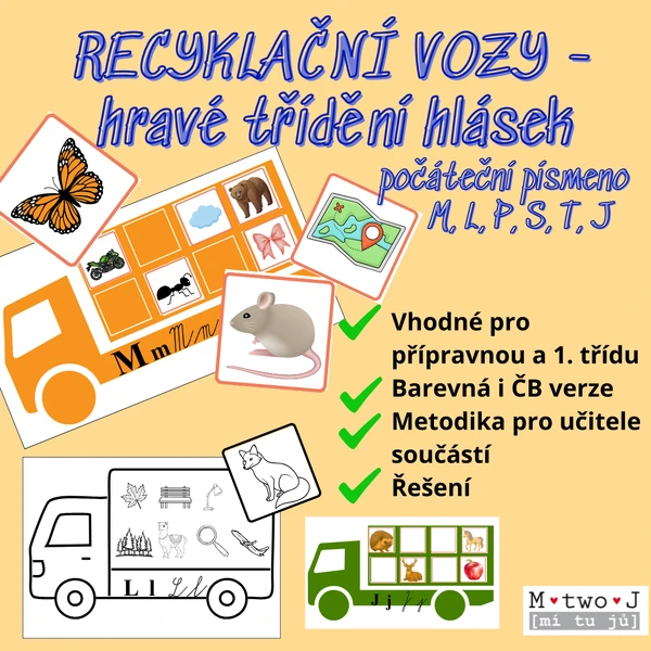 Počáteční písmeno M,L,P,S,T,J - recyklační vozy