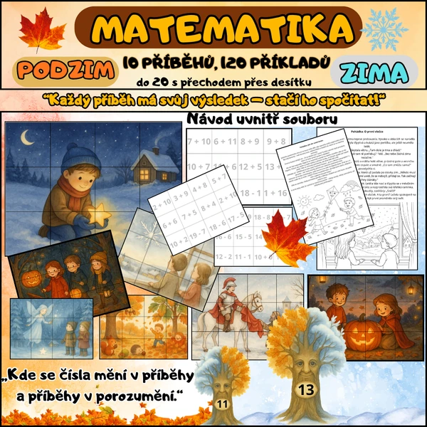 Příběhové počítání – Cesta k moudrým stromům (+ a – do 20 s přechodem přes desítku)