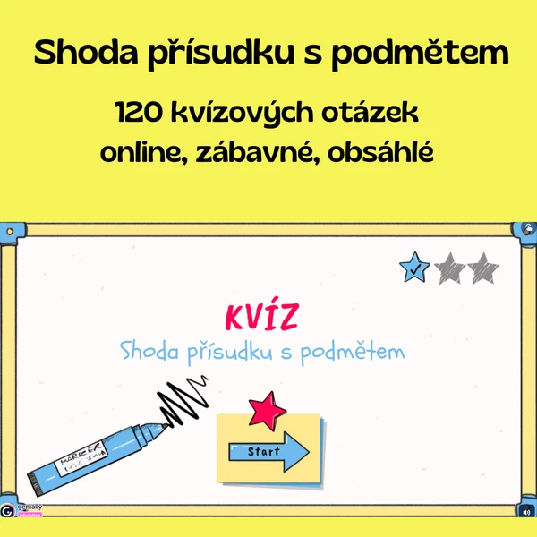 Shoda podmětu s přísudkem - interaktivní kvíz
