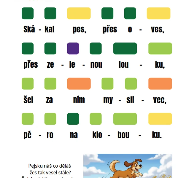 Skákal pes - barevné hraní s doprovodem
