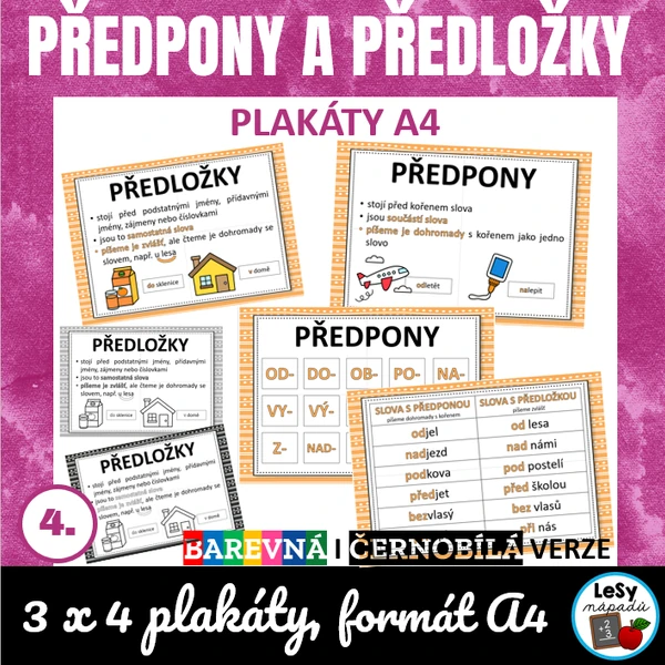 Předpony a předložky - plakáty