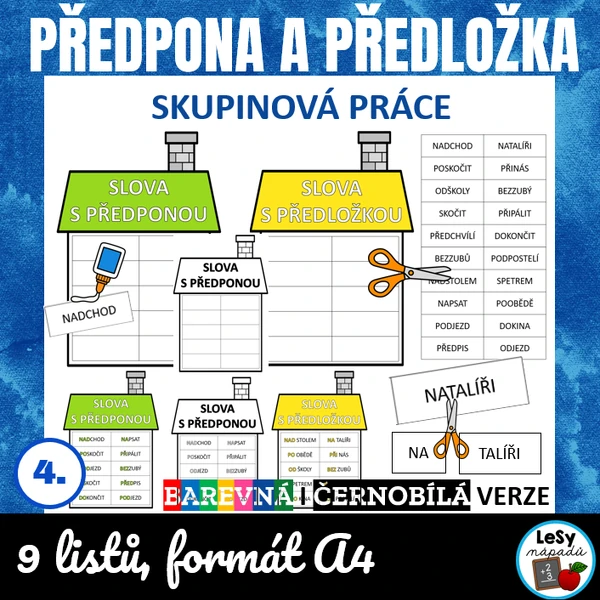 Předpona a předložka - skupinová práce