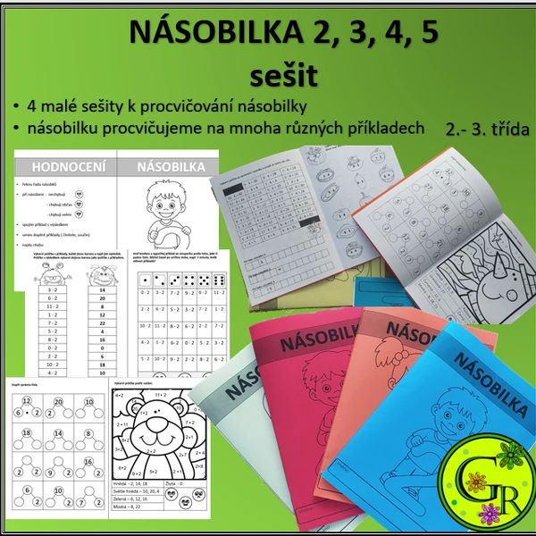 Násobilka2, 3, 4, 5, - sešitky