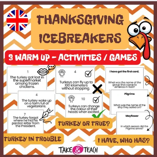 THANKSGIVING - 3 WARM UP ICEBREAKERS